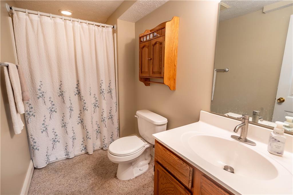 228 Country View Drive Lower Burrell, PA 15068 - Photo 34 of 49 a bathroom with a sink a toilet and shower curtain