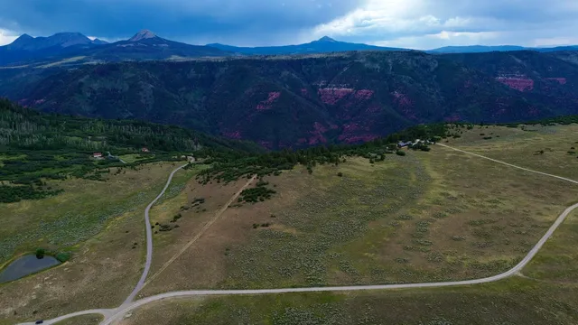 a view of an outdoor space with mountain view