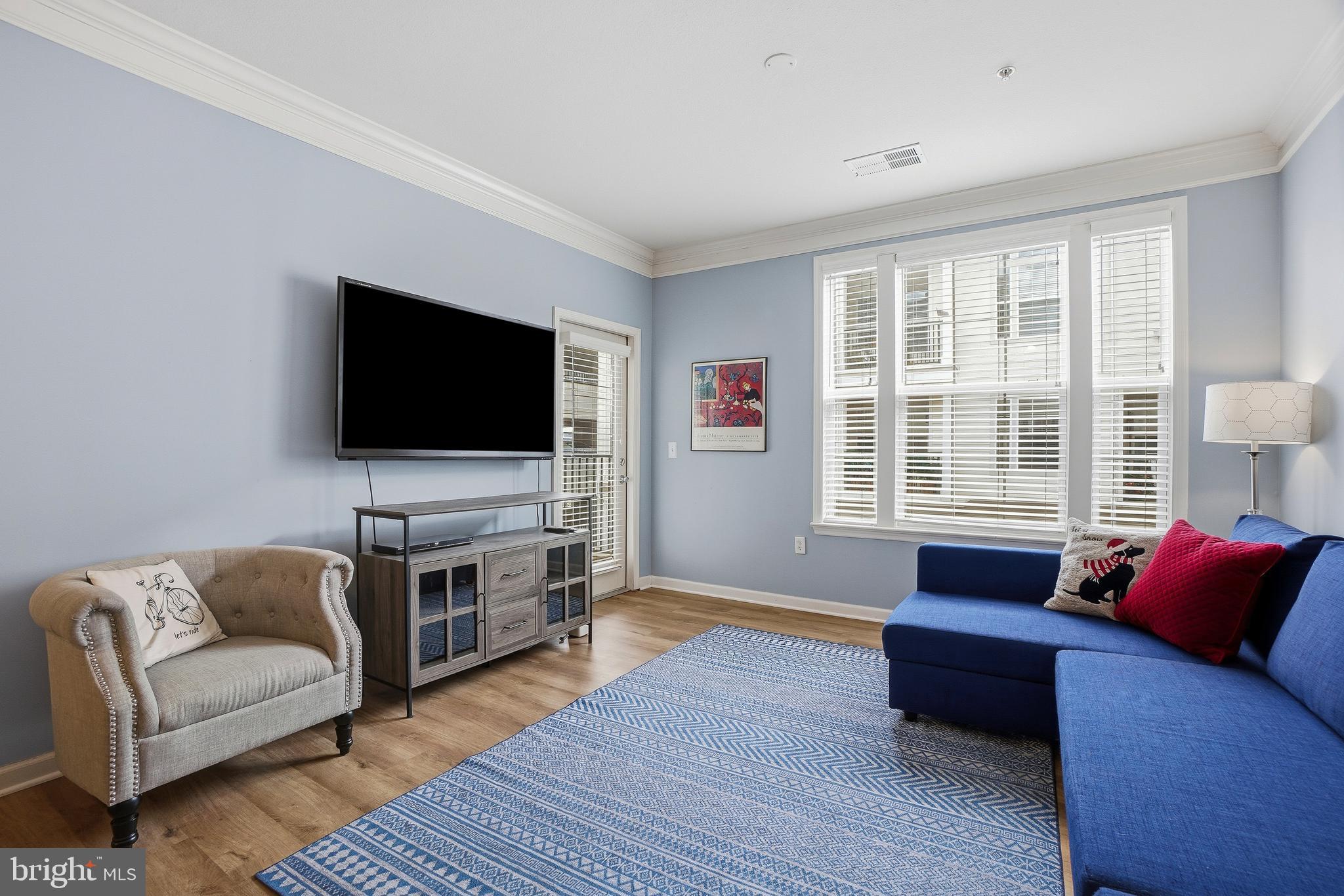 27 Booth Street, Unit 345 Gaithersburg, MD 20878 - Photo 13 of 40 a living room with furniture and a flat screen tv