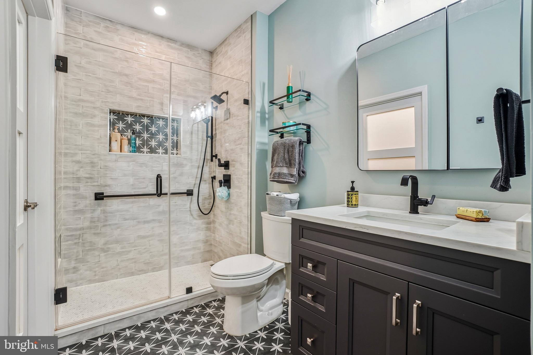 27 Booth Street, Unit 345 Gaithersburg, MD 20878 - Photo 22 of 40 a bathroom with a sink a toilet and shower