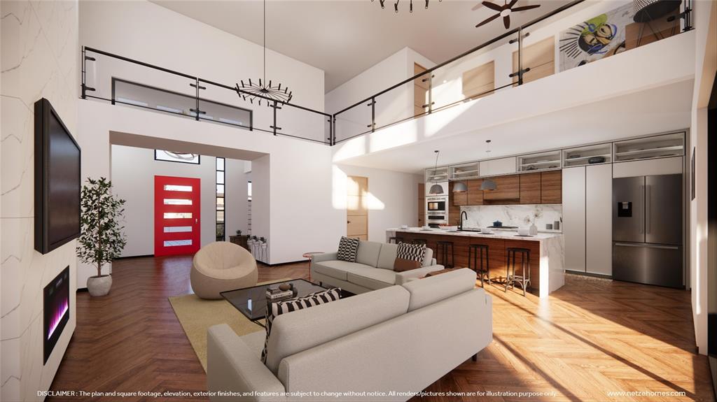 3601 Sky Rdg Lane Melissa, TX 75454 - Photo 7 of 31 a living room with furniture a flat screen tv and a fireplace