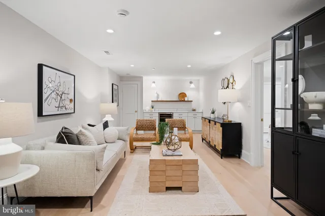 a living room with furniture and a couch