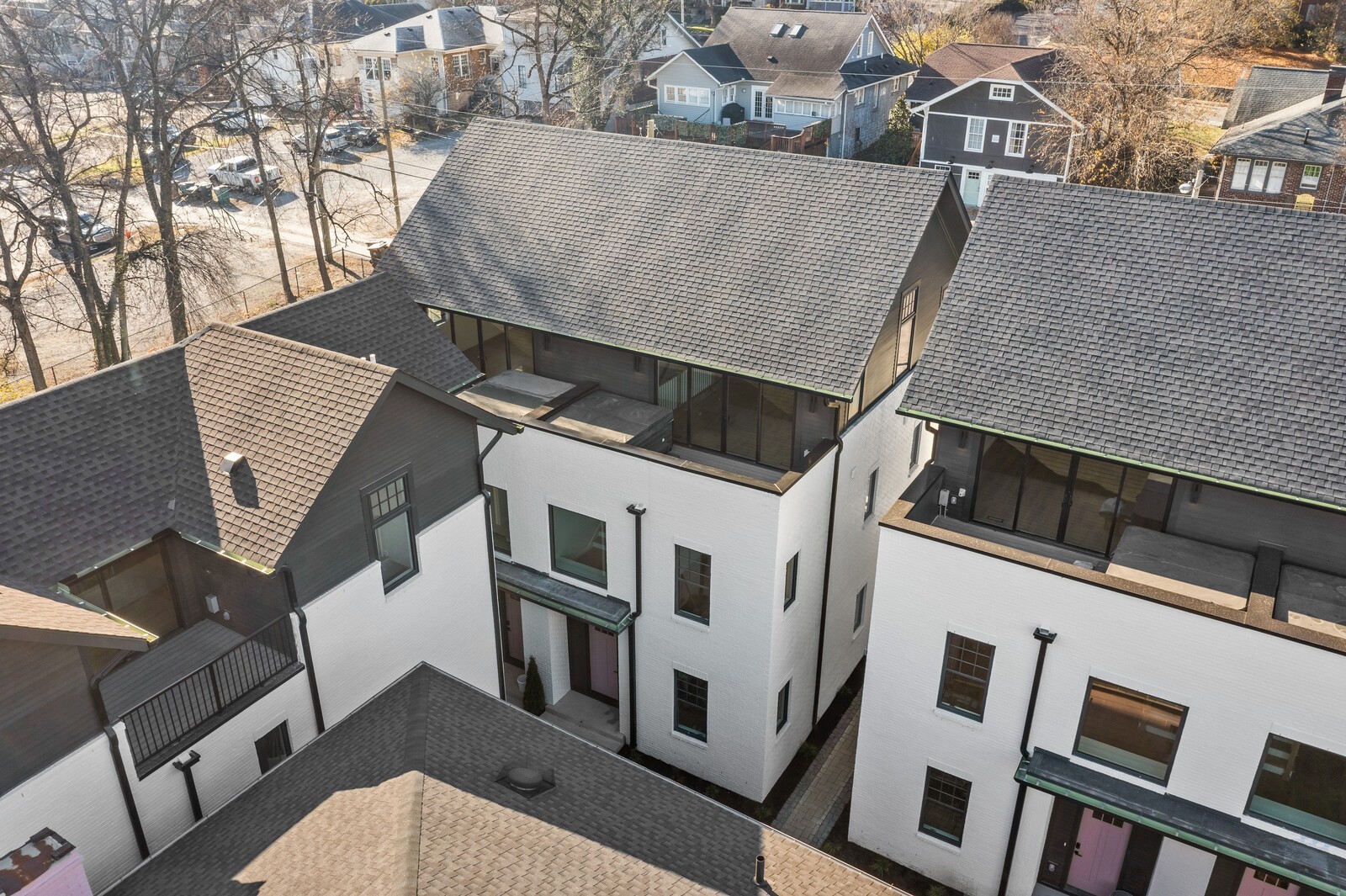 a view of a house with a garage