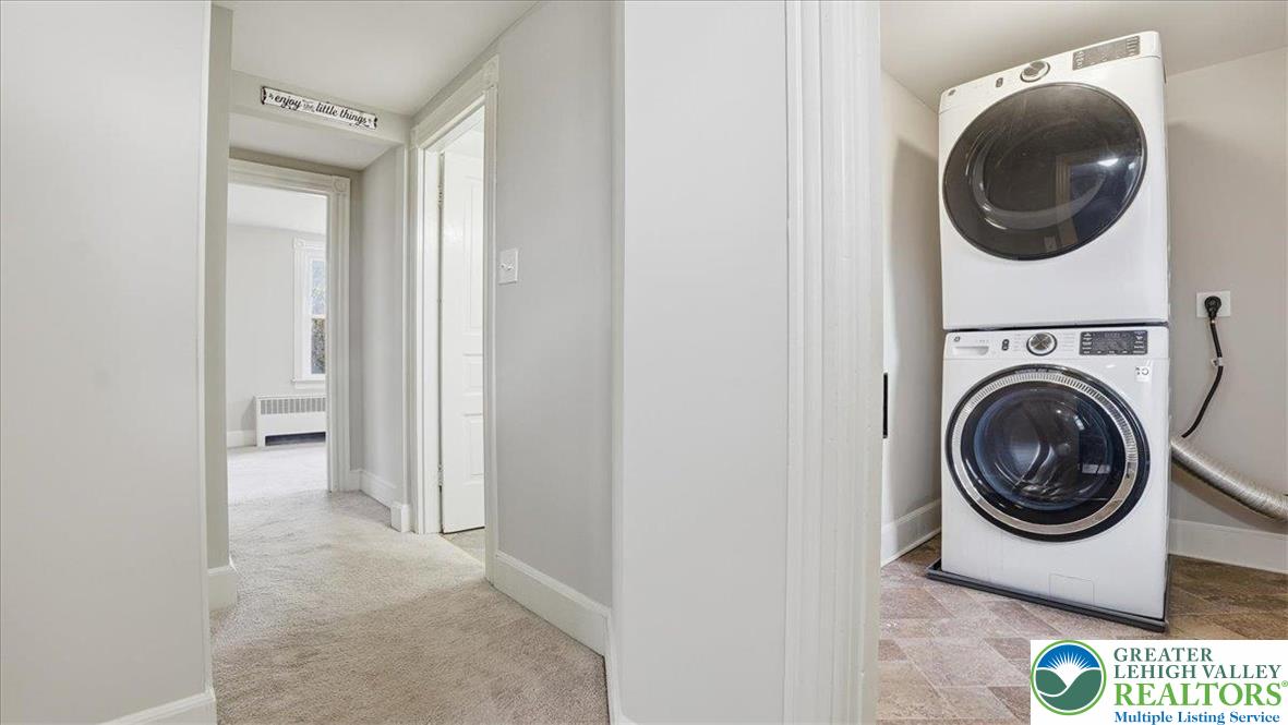 4441 Newburg Road Nazareth, PA 18064 - Photo 32 of 65 a view of a hallway with washer and dryer