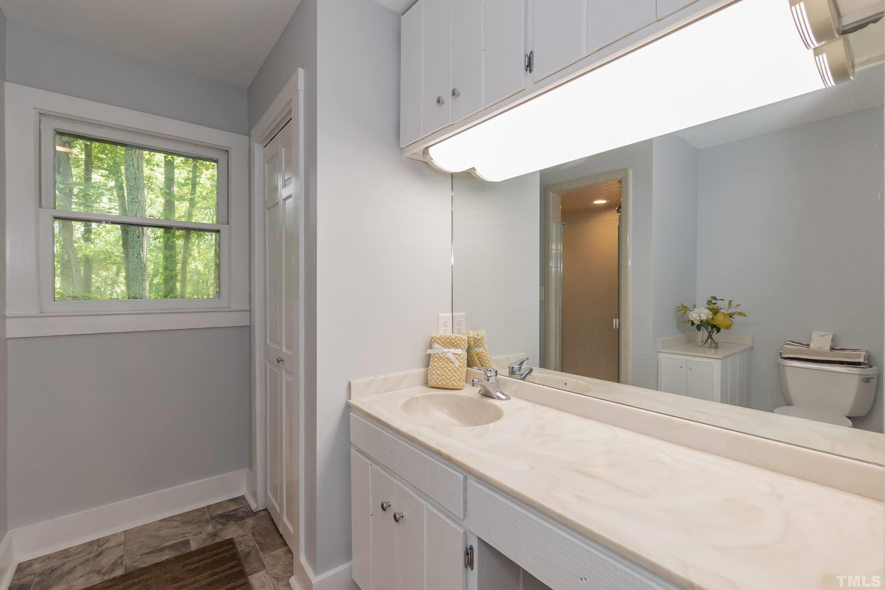 5601 Dutchman Drive Raleigh, NC 27606 - Photo 27 of 43 a bathroom with a sink and a mirror