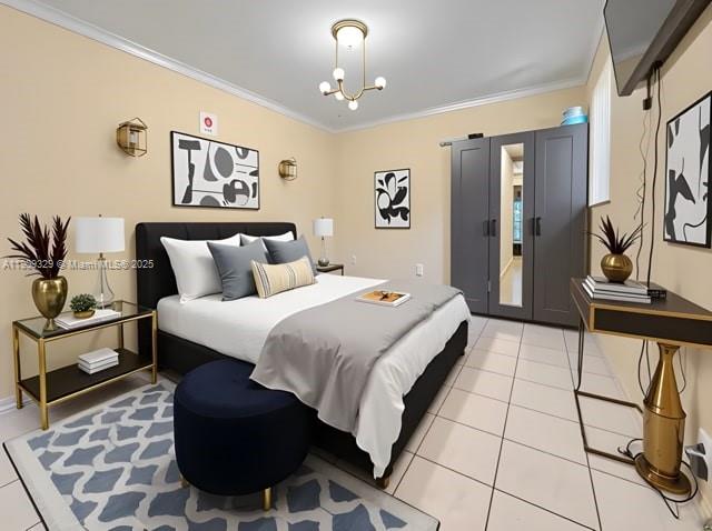 2701 Southwest 29th Avenue Miami, FL 33133 - Photo 17 of 17 a bedroom with a bed and a chandelier