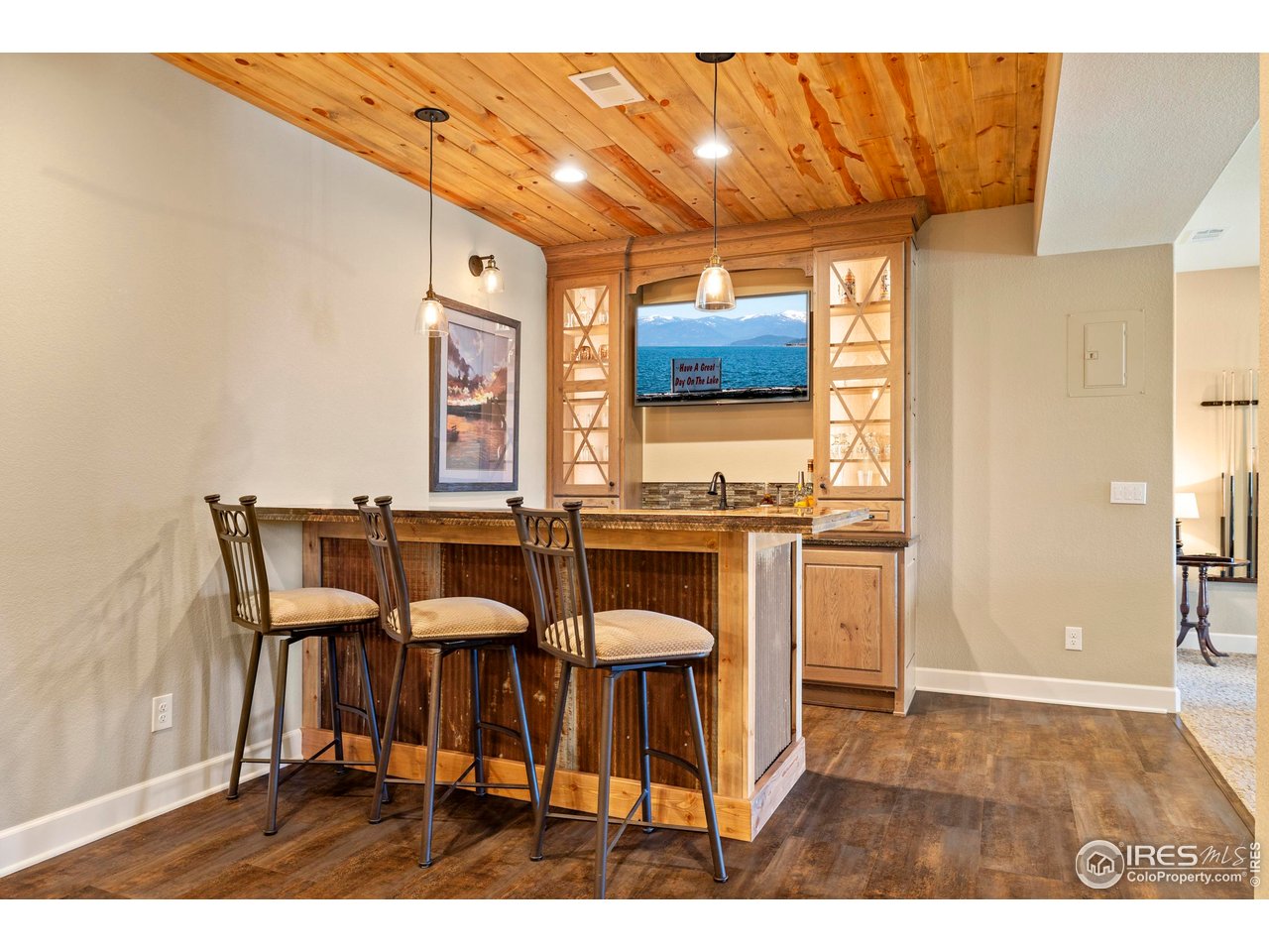 793 Richards Lake Road Fort Collins, CO 80524 - Photo 29 of 40 a view of a dining area with furniture and chandelier