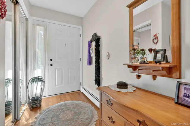 a room with a table and a chair