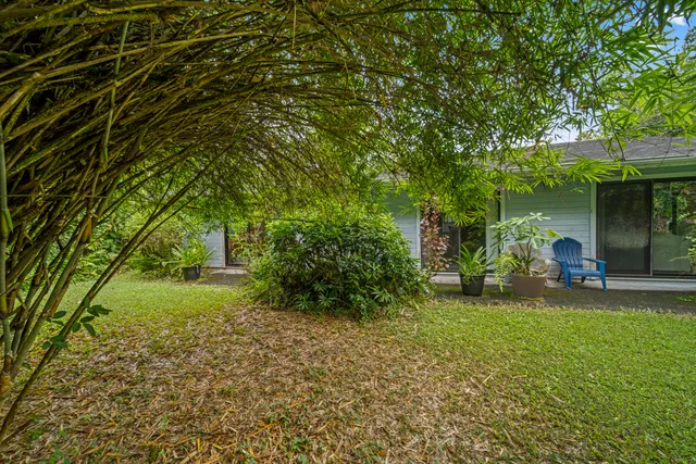 a view of backyard with green space
