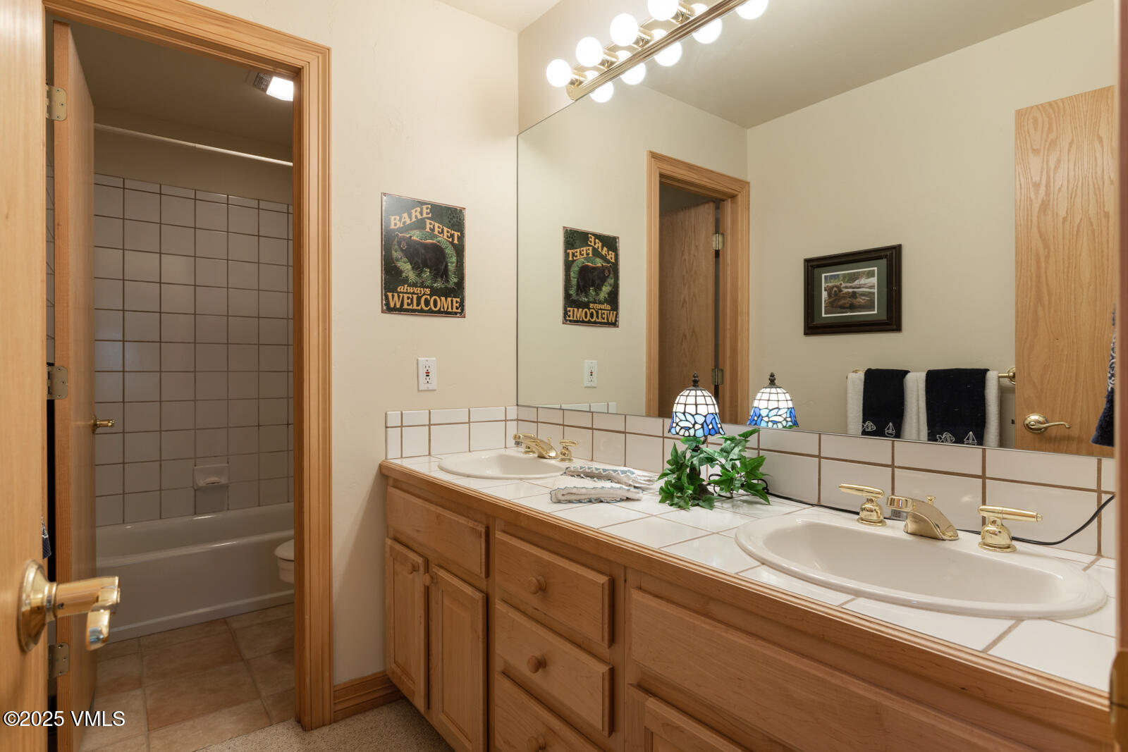 840 June Creek Road Edwards, CO 81632 - Photo 24 of 34 a bathroom with a double vanity sink a mirror and a shower