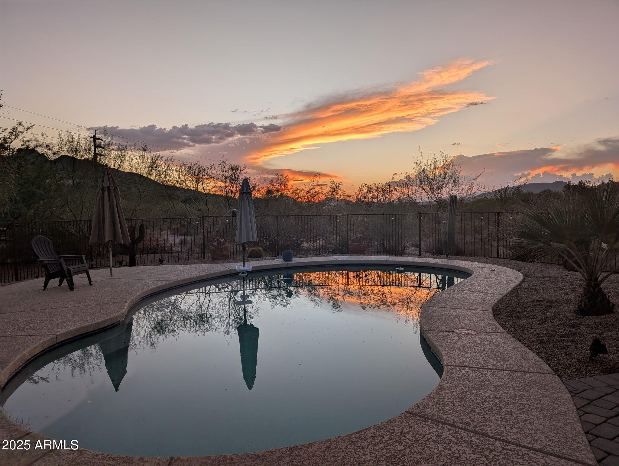 7917 East Cave Creek Road Carefree, AZ 85377 - Photo 44 of 56 Pool sunset view