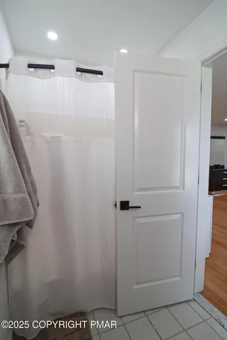 a room with table and window