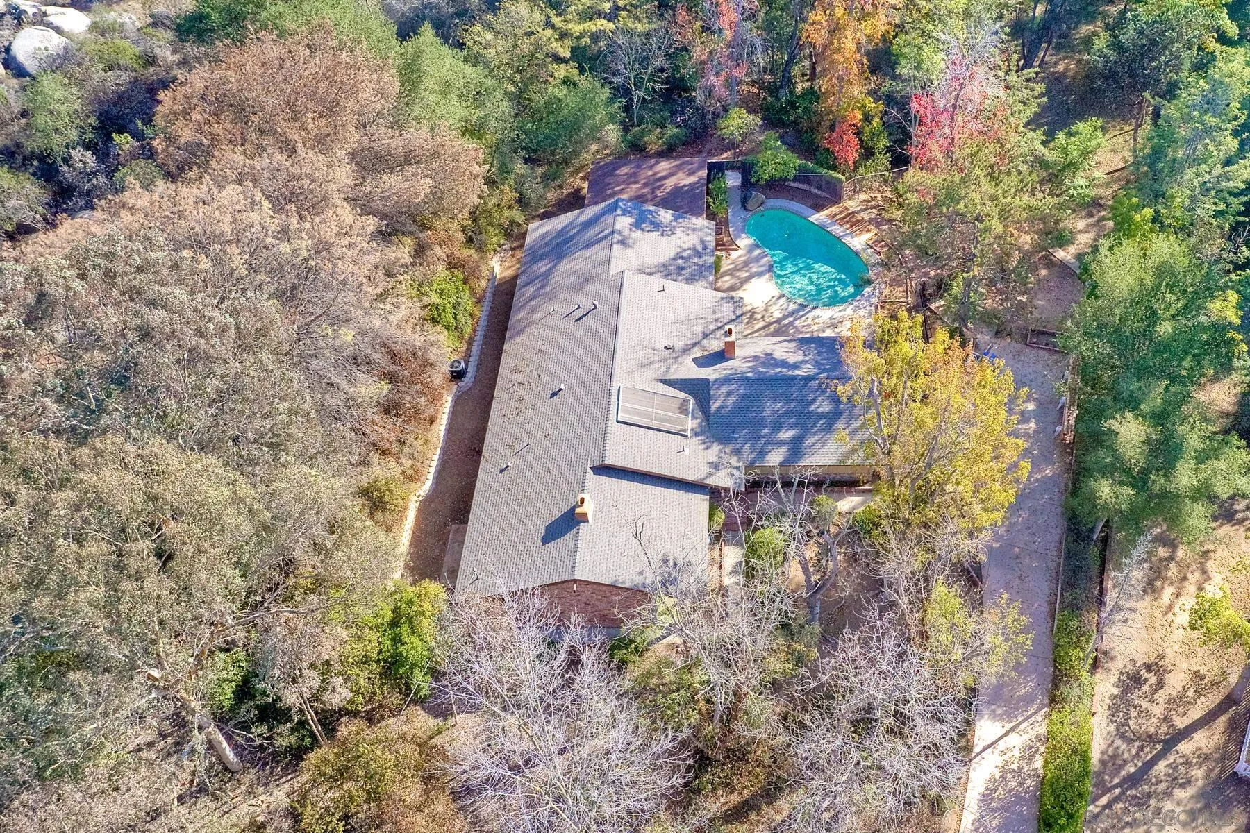 13541 Willow Run Road Poway, CA 92064 - Photo 30 of 40 a aerial view of a house with a yard and large tree