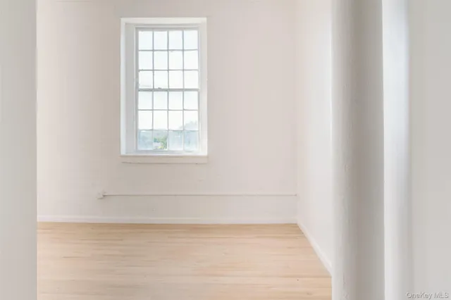 a view of a small space with window