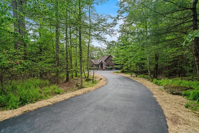 a view of a garden with a trees