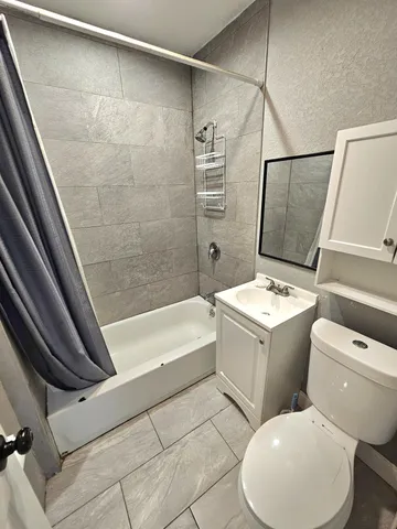 a bathroom with a toilet and a bathtub