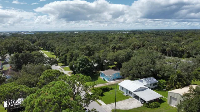 a backyard of a house with lots of green space