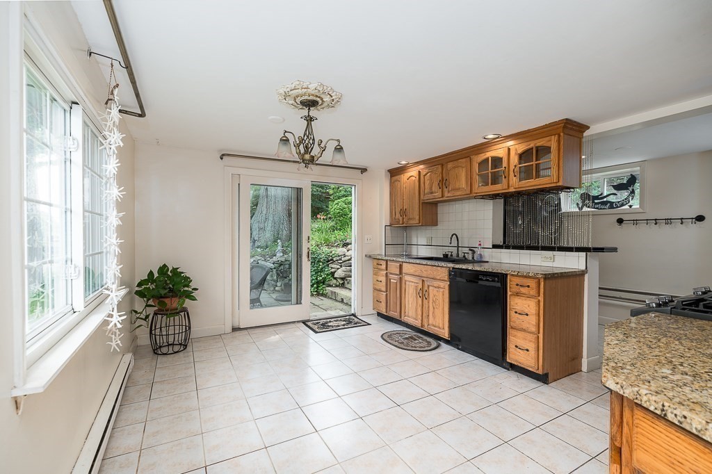 133 Thatcher Road Gloucester, MA 01930 - Photo 12 of 32 a kitchen with stainless steel appliances granite countertop a stove a sink and a microwave