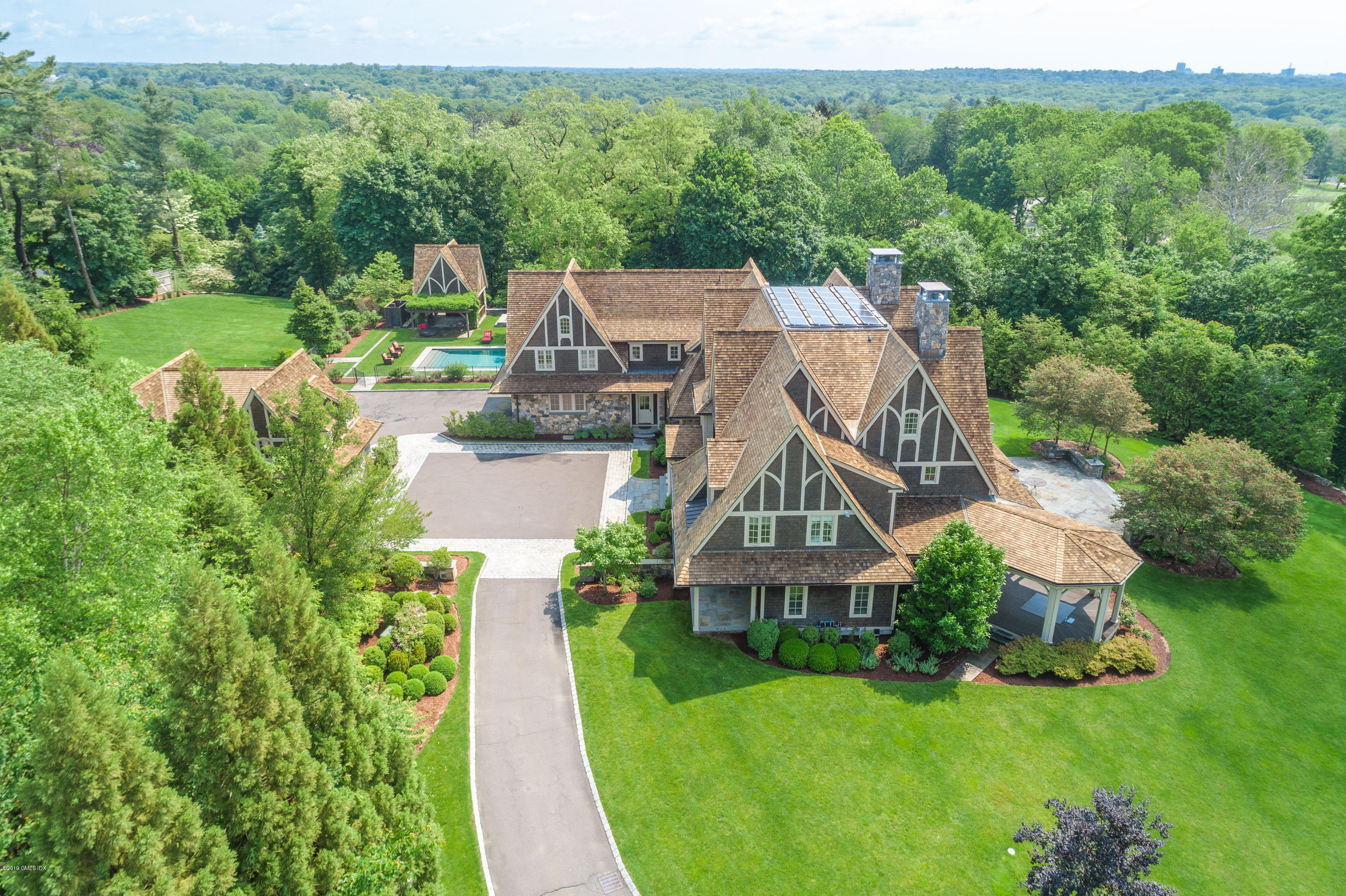 16 Doubling Road Greenwich, CT 06830 - Photo 3 of 45 a aerial view of a house with big yard