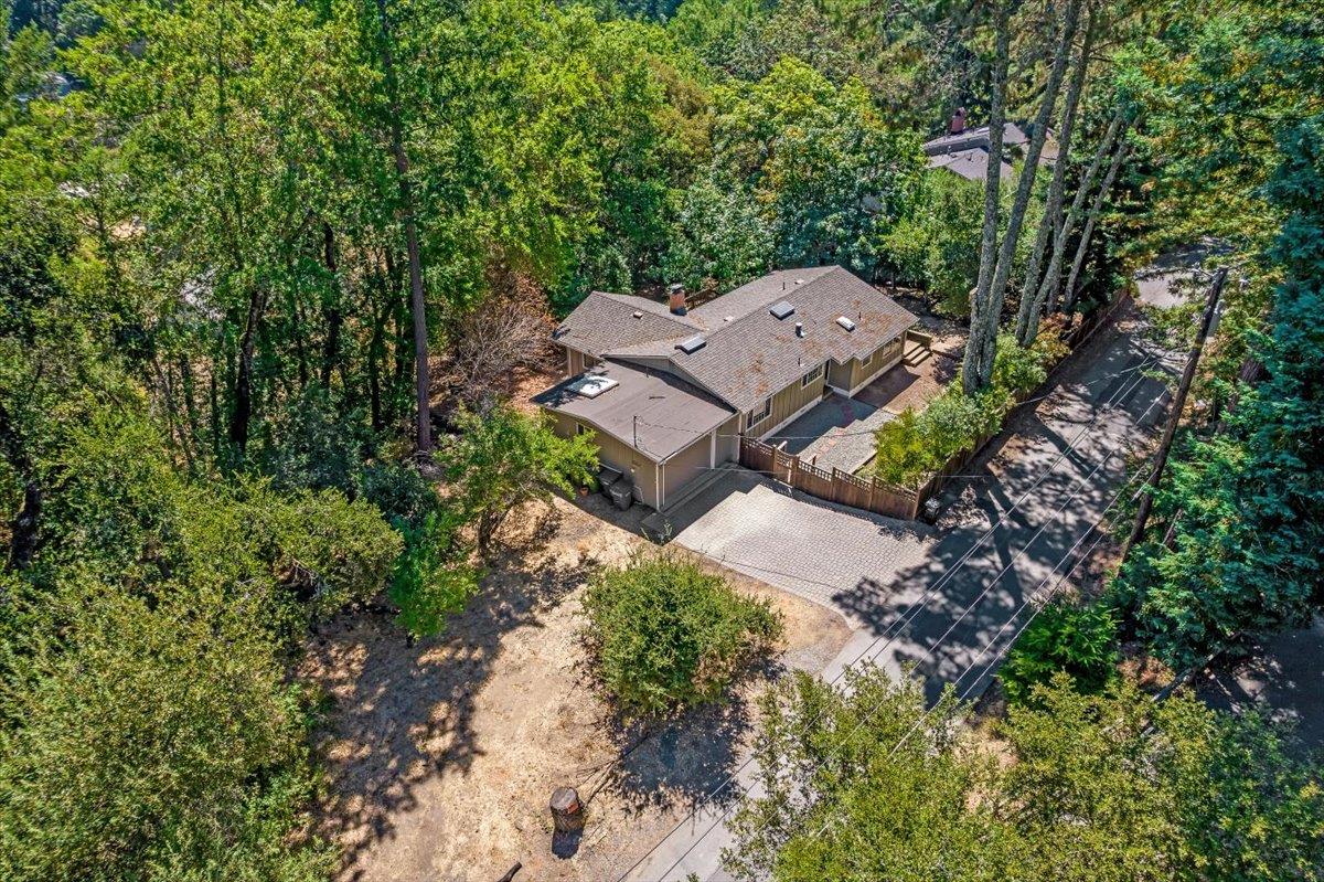 21685 Woolaroc Drive Los Gatos, CA 95033 - Photo 3 of 28 an aerial view of a house with a yard