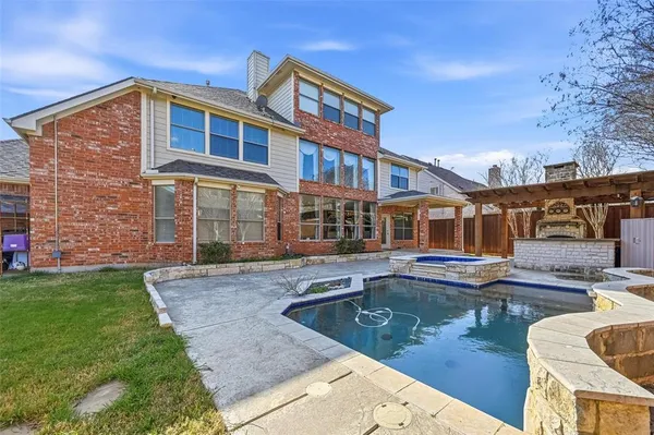 a view of outdoor space with swimming pool