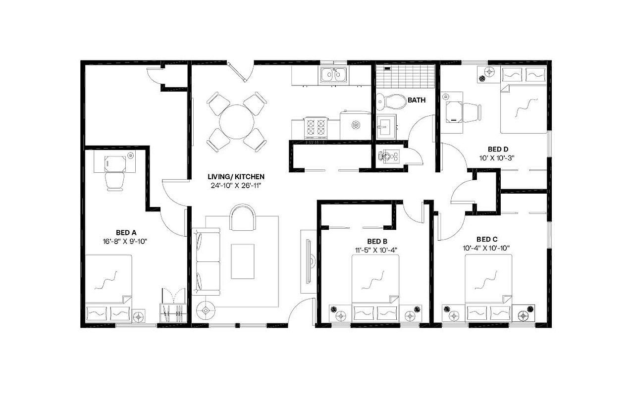 1109 Gardner Cove Austin, TX 78721 - Photo 12 of 13 Visualize the thoughtful layout of this dwelling with its clearly delineated rooms and functional flow.