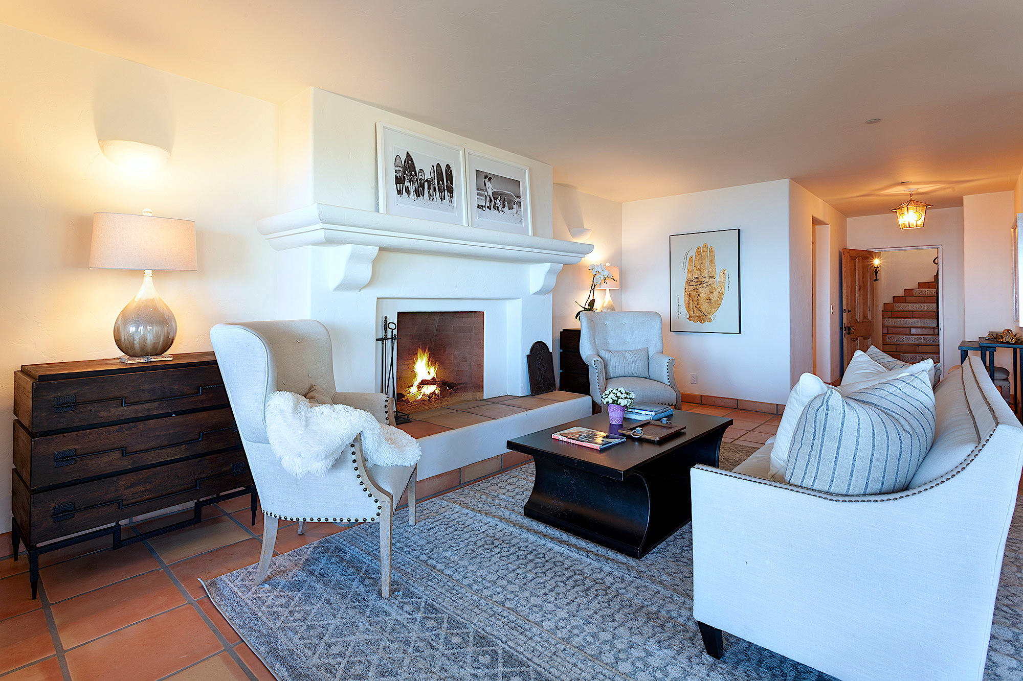 4045 Bajada Lane Santa Barbara, CA 93110 - Photo 19 of 32 a living room with furniture and a fireplace