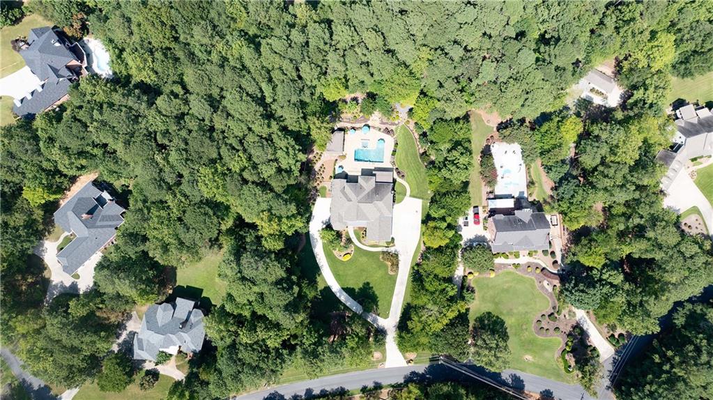 5300 Hill Road Acworth, GA 30101 - Photo 96 of 100 an aerial view of residential house with outdoor space and trees all around