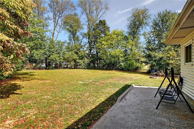 a view of an outdoor space and swimming pool