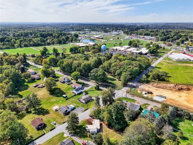 an aerial view of multiple house