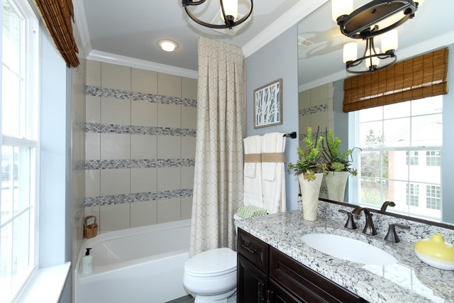 21 Marcel Lane Schaumburg, IL 60194 - Photo 21 of 22 a bathroom with a granite countertop sink a toilet and shower