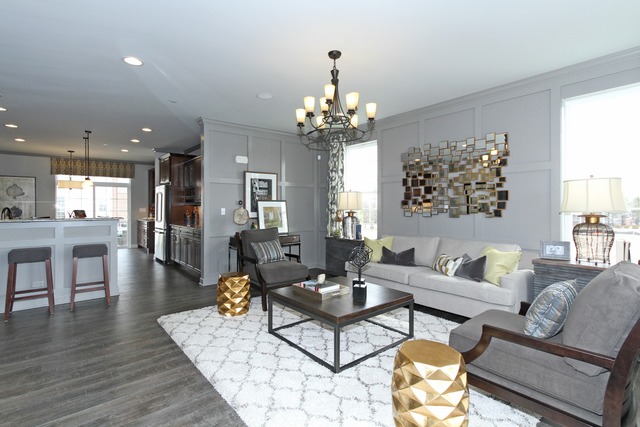 21 Marcel Lane Schaumburg, IL 60194 - Photo 7 of 22 a living room with furniture and a chandelier