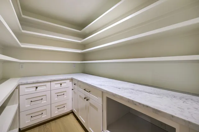 a view of a cabinets