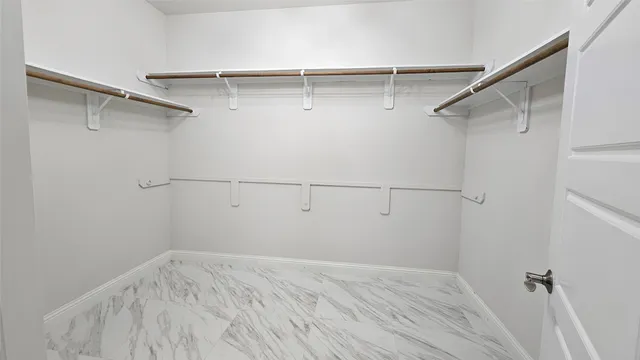 a view of small space with racks on the wall