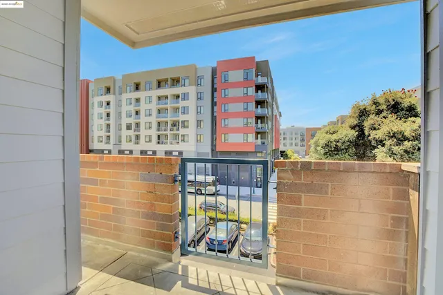 a view of an entryway with wooden floor and a potted plant