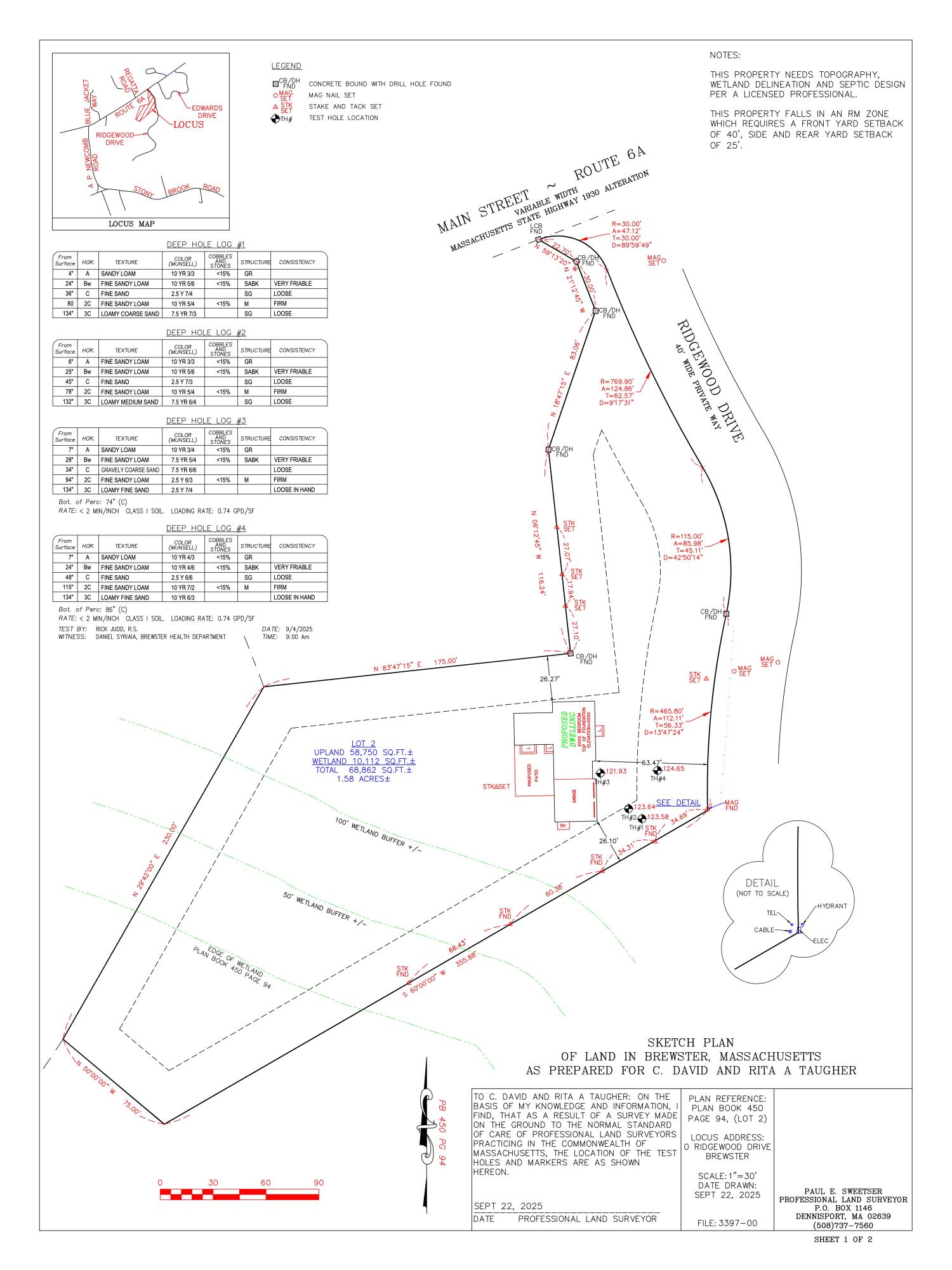 0 Ridgewood Drive Brewster, MA 02631 - Photo 19 of 35 Site plan for 2778 sqft house