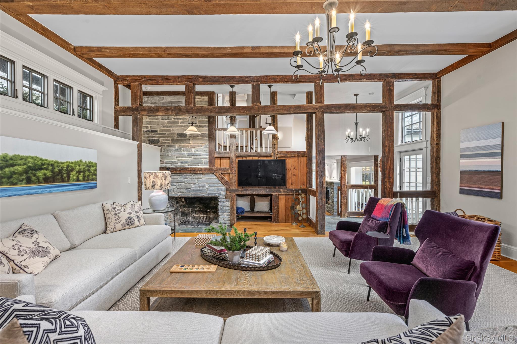 440 Long Ridge Road Pound Ridge, NY 10576 - Photo 10 of 28 a living room with fireplace furniture and a large window