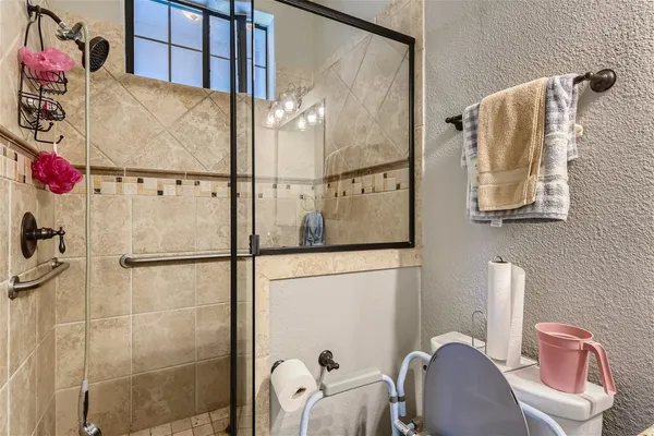 a bathroom with a shower