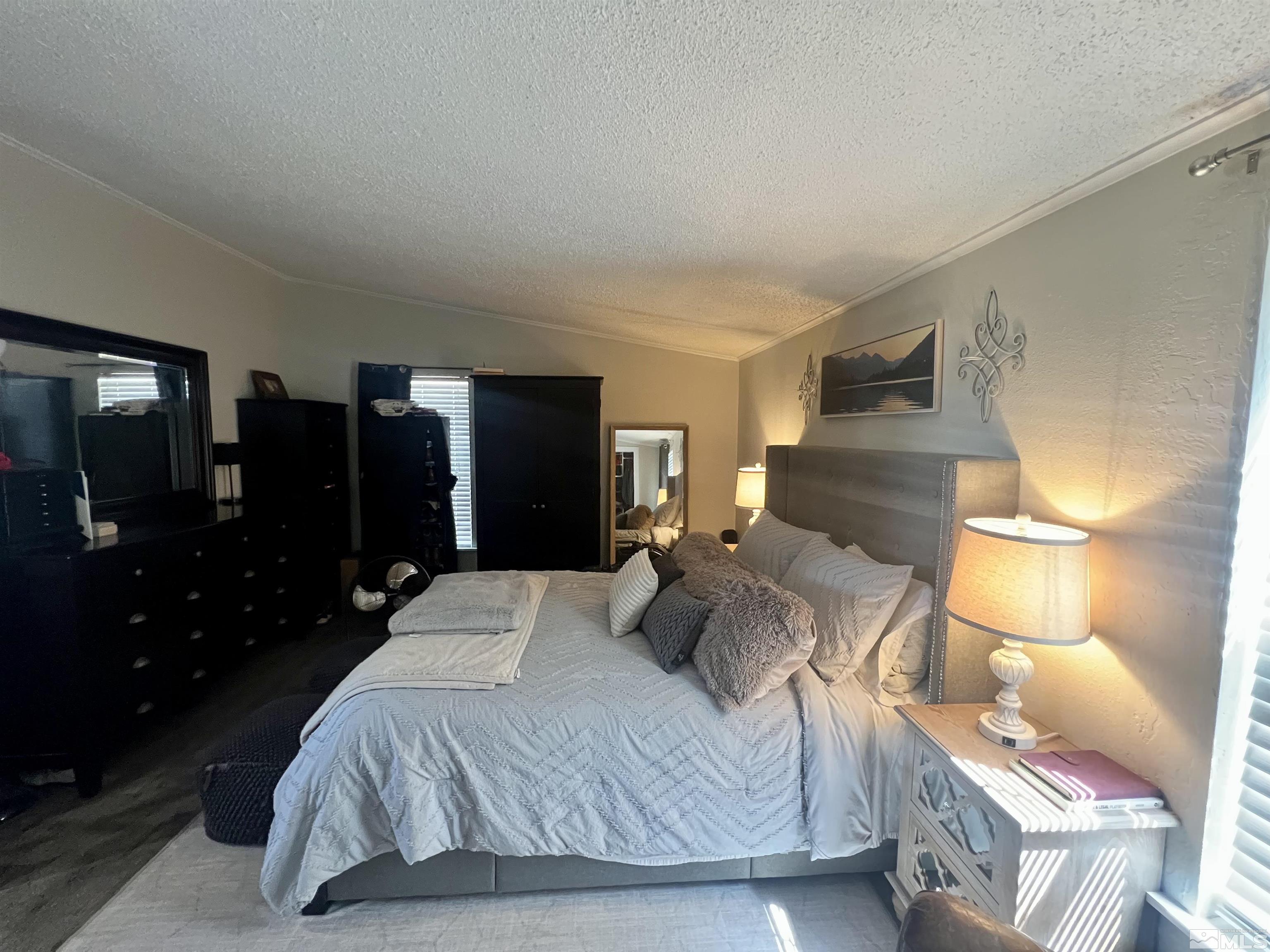1405 South Meridian Road Lovelock, NV 89419 - Photo 20 of 39 a bedroom with a bed and a lamp on dresser