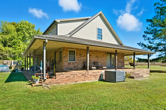 a building outdoor space with patio furniture