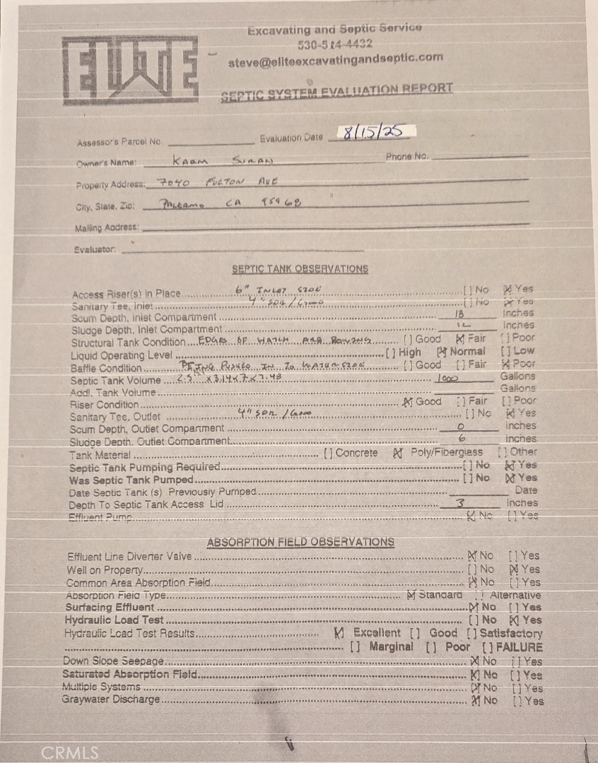 7040 Fulton Avenue Palermo, CA 95968 - Photo 4 of 53 septic inspection