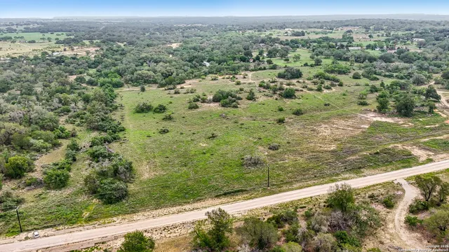 a view of a green field with lots of trees