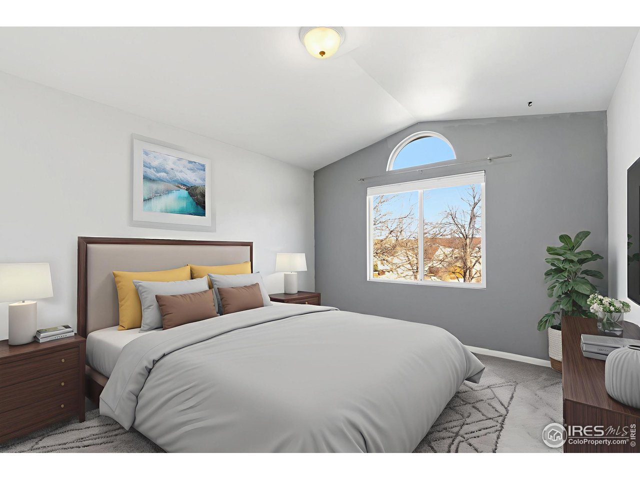 357 Albion Way, Unit 4 Fort Collins, CO 80526 - Photo 19 of 28 a bedroom with a bed and a painting on the wall