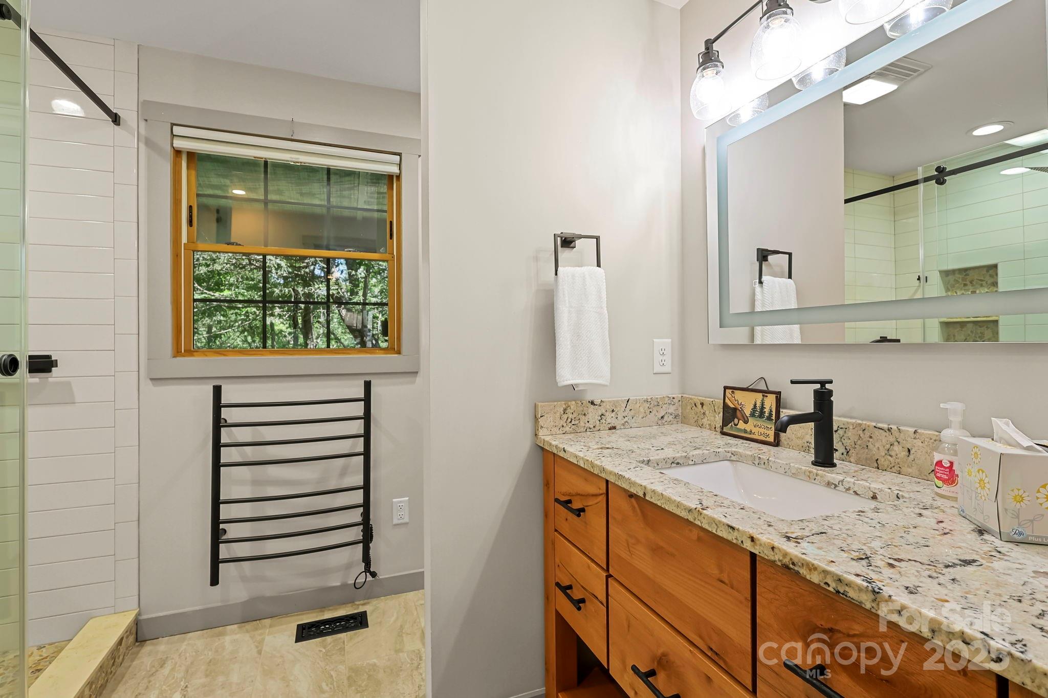 228 Woodby Ridge Road Vilas, NC 28692 - Photo 21 of 46 a bathroom with a sink a vanity and a mirror