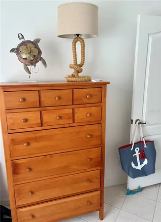 a close view of a dresser