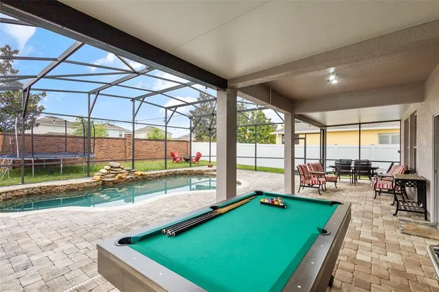 an outdoor space with patio