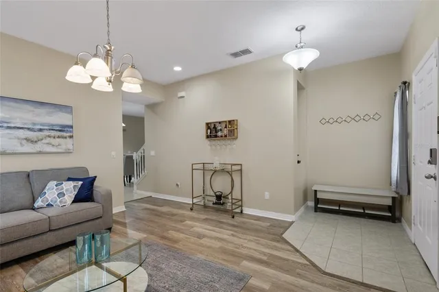 a living room with furniture