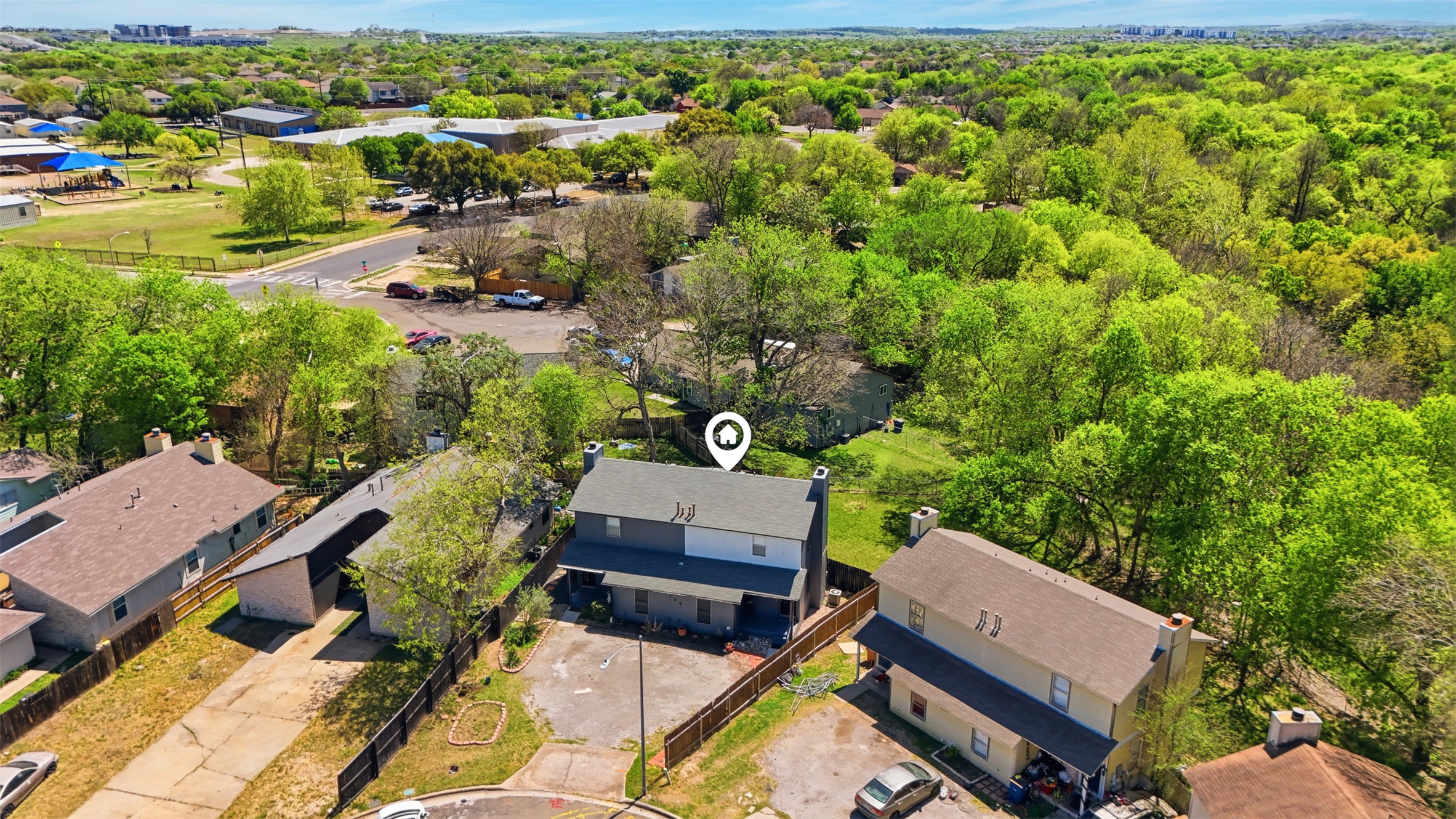 6105 Conti Court, Unit A Austin, TX 78744 - Photo 31 of 36 an aerial view of house with yard
