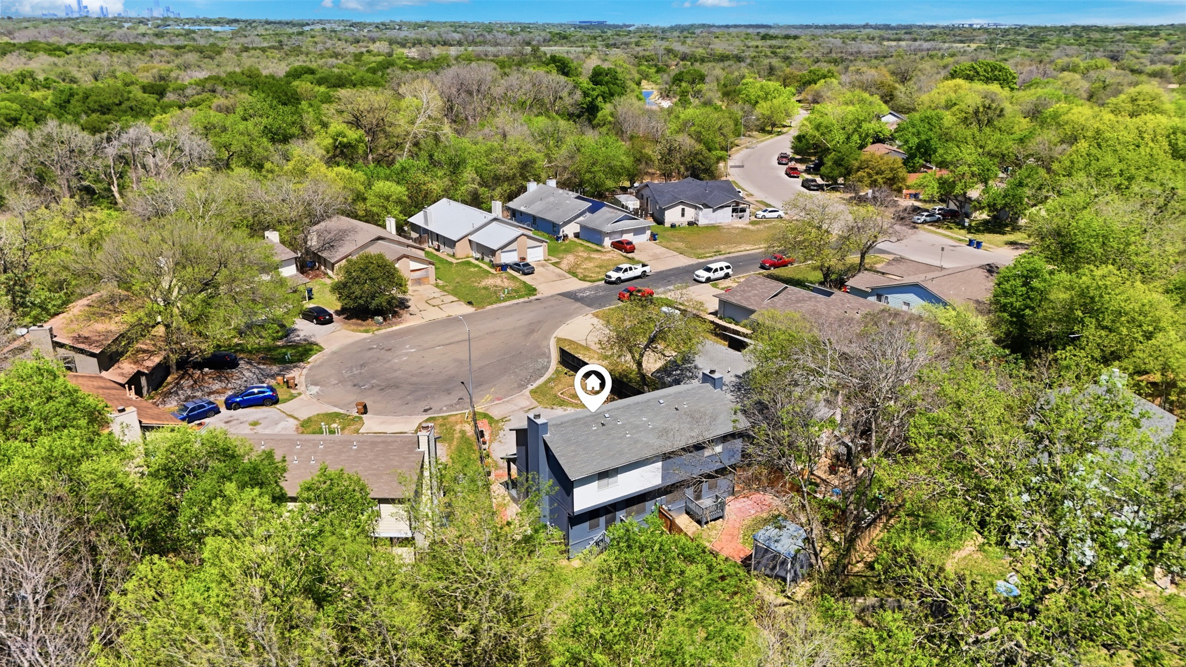 6105 Conti Court, Unit A Austin, TX 78744 - Photo 33 of 36 an aerial view of a house with a yard
