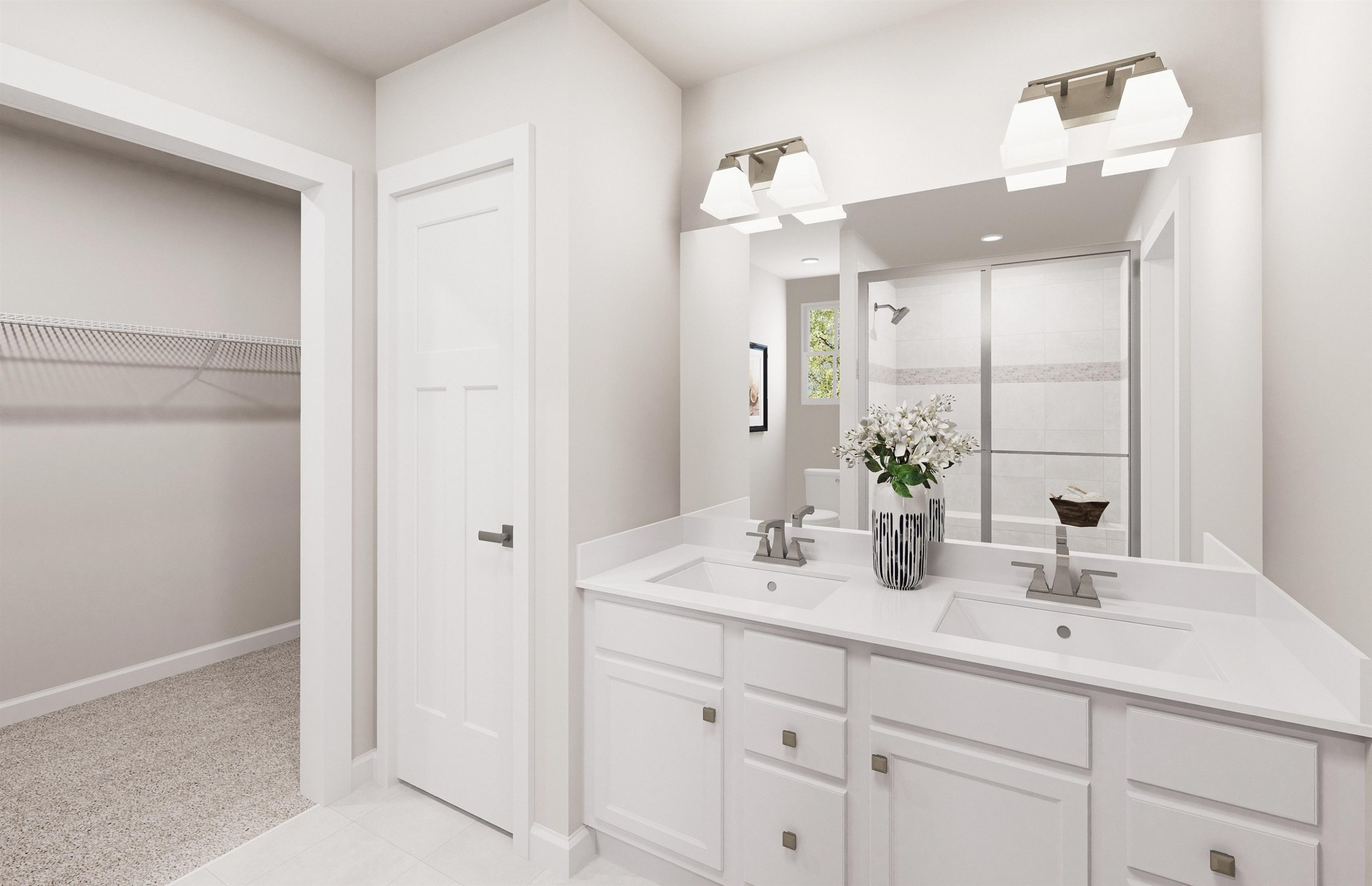 8564 Kenridge Lane Fuquay-Varina, NC 27526 - Photo 11 of 16 a bathroom with a double vanity sink mirror and
